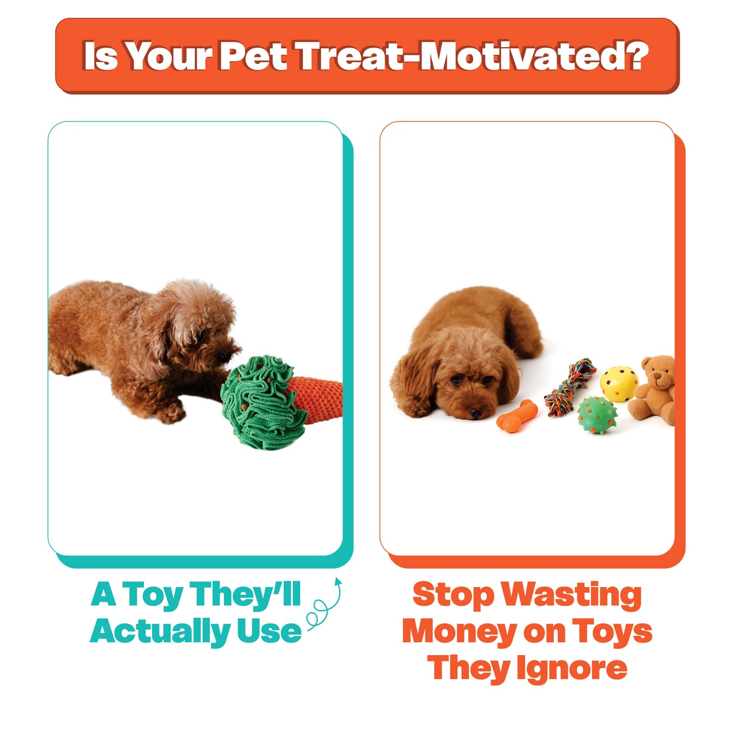 Snuffle Toy Holiday Gift Set– Carrot, Popcorn & Pasta -for Dogs, Cats, Rabbits & Small Animals