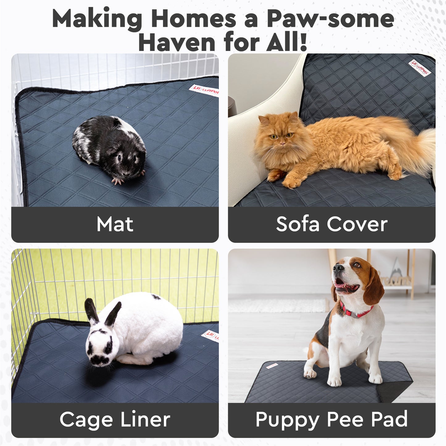 Rabbit & Guinea Pig Cage Liners for MidWest Cages - Washable & Absorbent