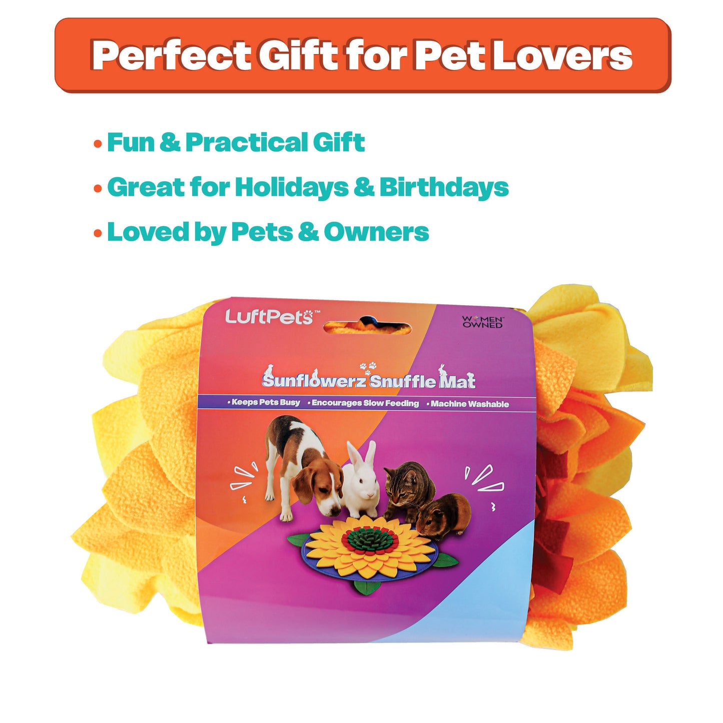 Sunflowerz Snuffle Mat—A Sunshine Sniff Mat for Dogs, Cats, Rabbits, and Other Small Pets!