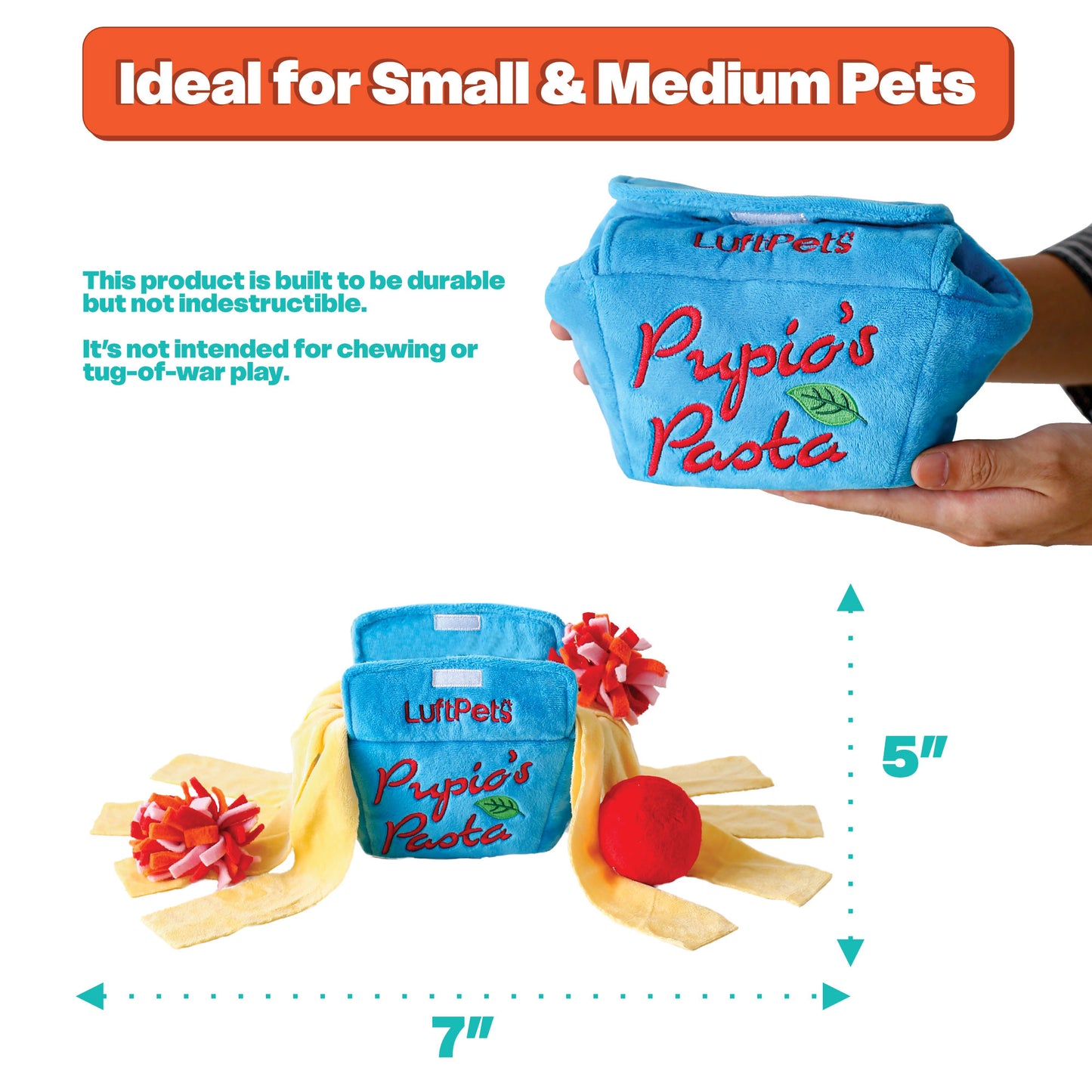 Snuffle Toy Holiday Gift Set– Carrot, Popcorn & Pasta -for Dogs, Cats, Rabbits & Small Animals