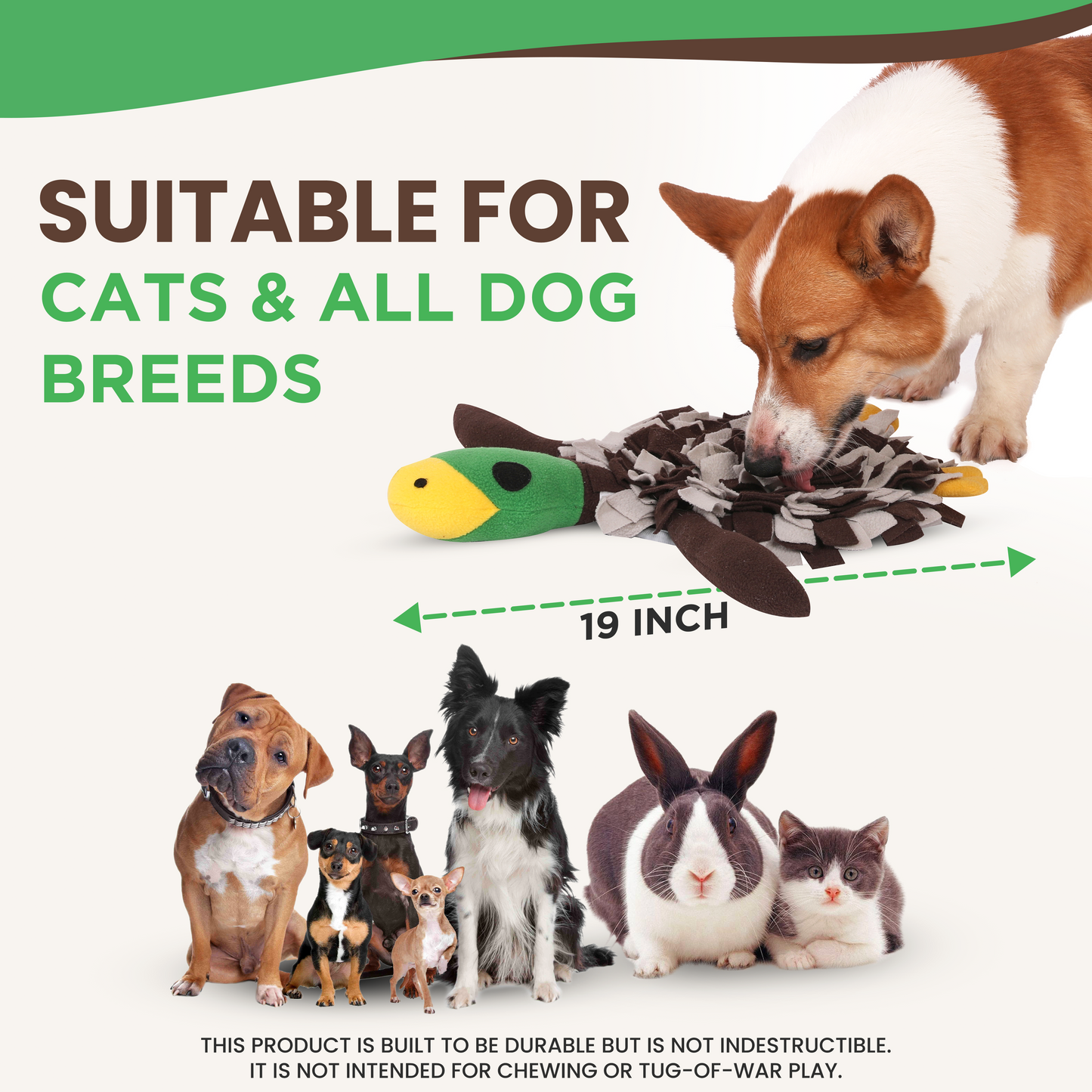 Squeaky Duck Snuffle Mat for Dogs β 2-in-1 Toy & Foraging Fun