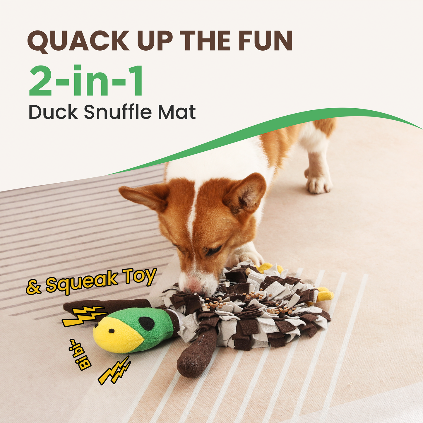 Squeaky Duck Snuffle Mat for Dogs – 2-in-1 Toy & Foraging Fun