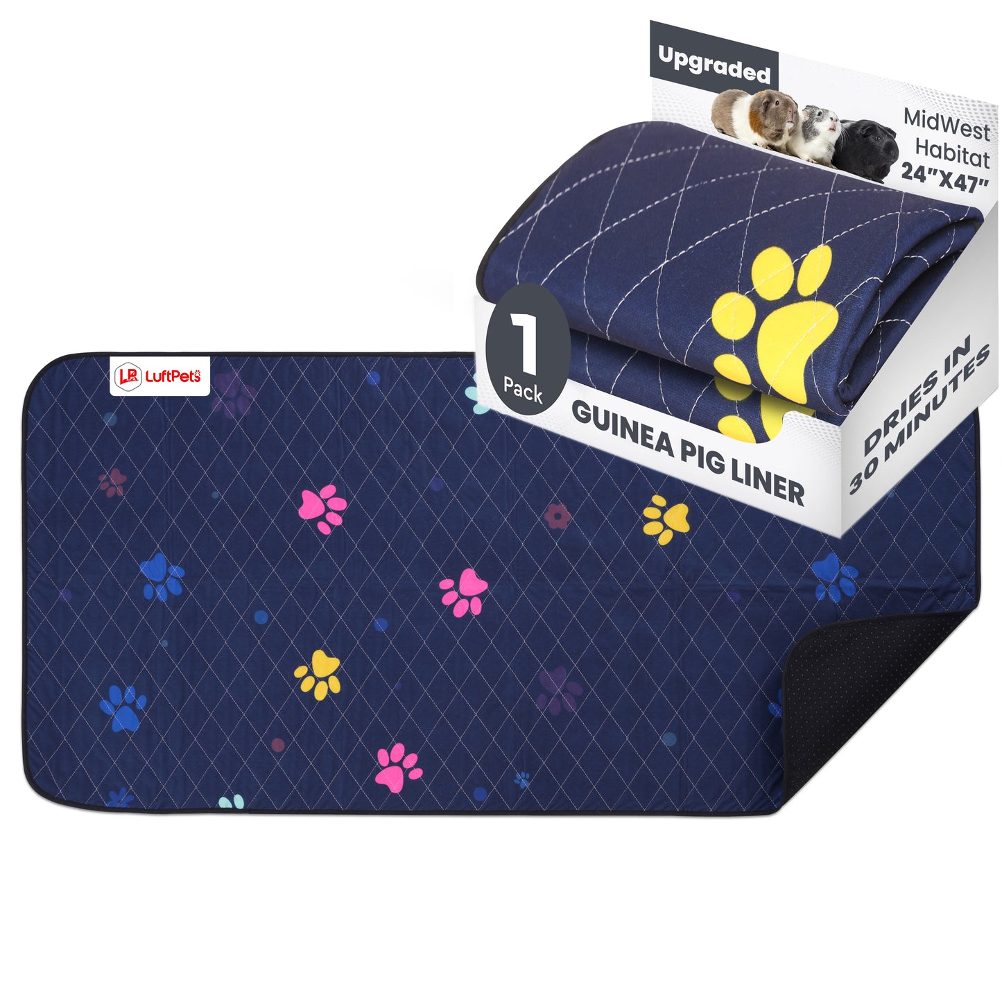Rabbit & Guinea Pig Cage Liner for MidWest & C&C 2x4 Cages, Washable, Leakproof