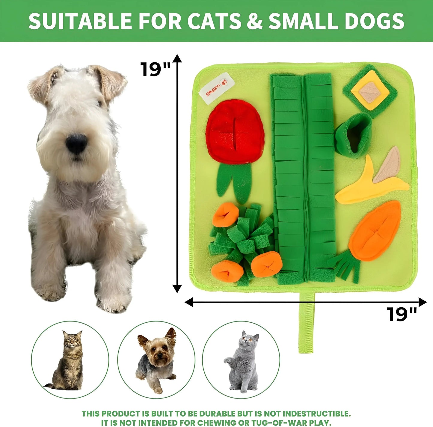 Puppy Snuffle Mat for Dogs: Green Garden Interactive Foraging Mat with Hiding Places for Mental Stimulation LUFTPETS