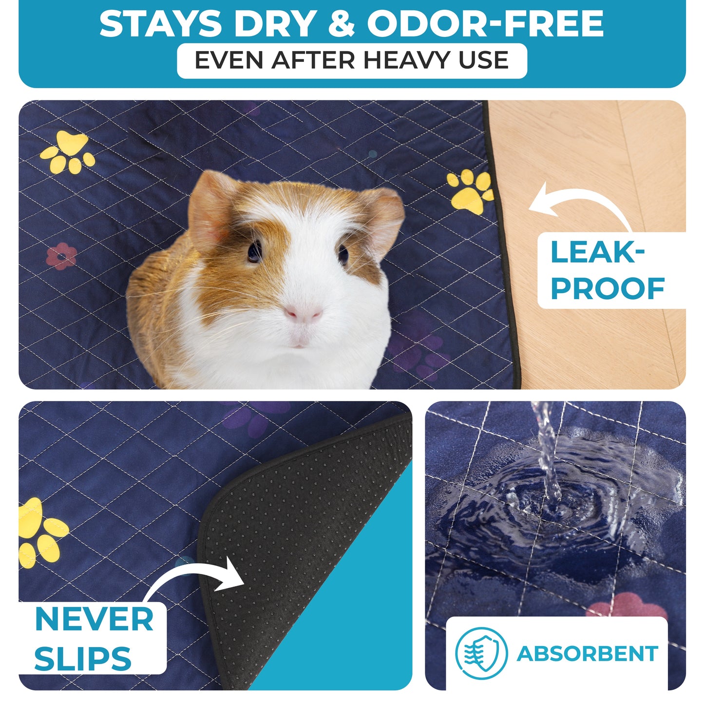 Rabbit & Guinea Pig Cage Liner for MidWest & C&C 2x4 Cages, Washable, Leakproof