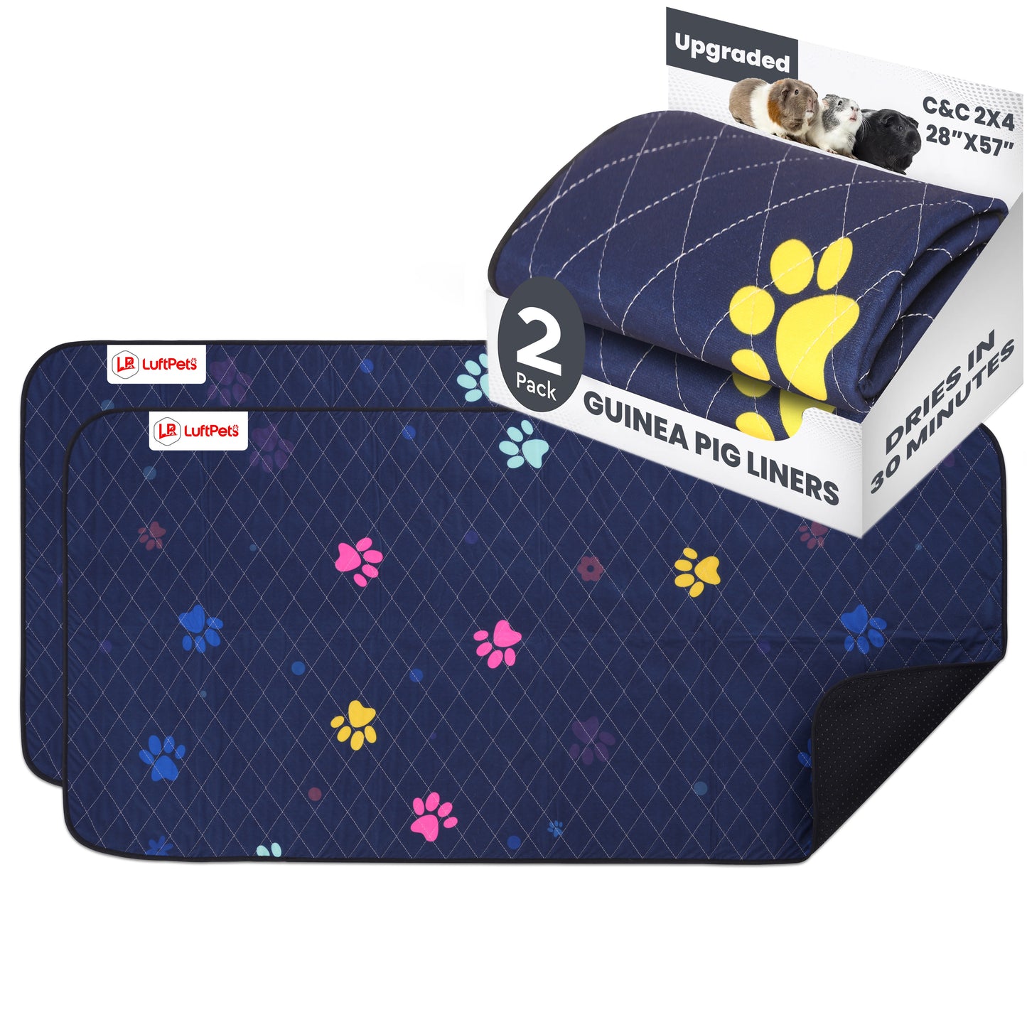 Rabbit & Guinea Pig Cage Liner for MidWest & C&C 2x4 Cages, Washable, Leakproof