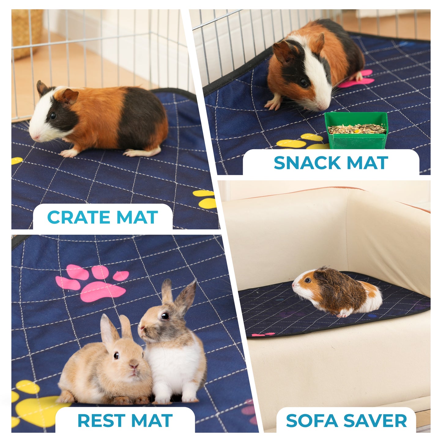 Rabbit & Guinea Pig Cage Liner for MidWest & C&C 2x4 Cages, Washable, Leakproof