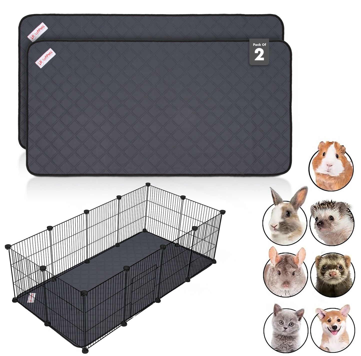 LuftPets Original C&C Cage Liners for Guinea Pigs & Rabbits: Fit for 2x4, 2x1 & 2x3 Habitats