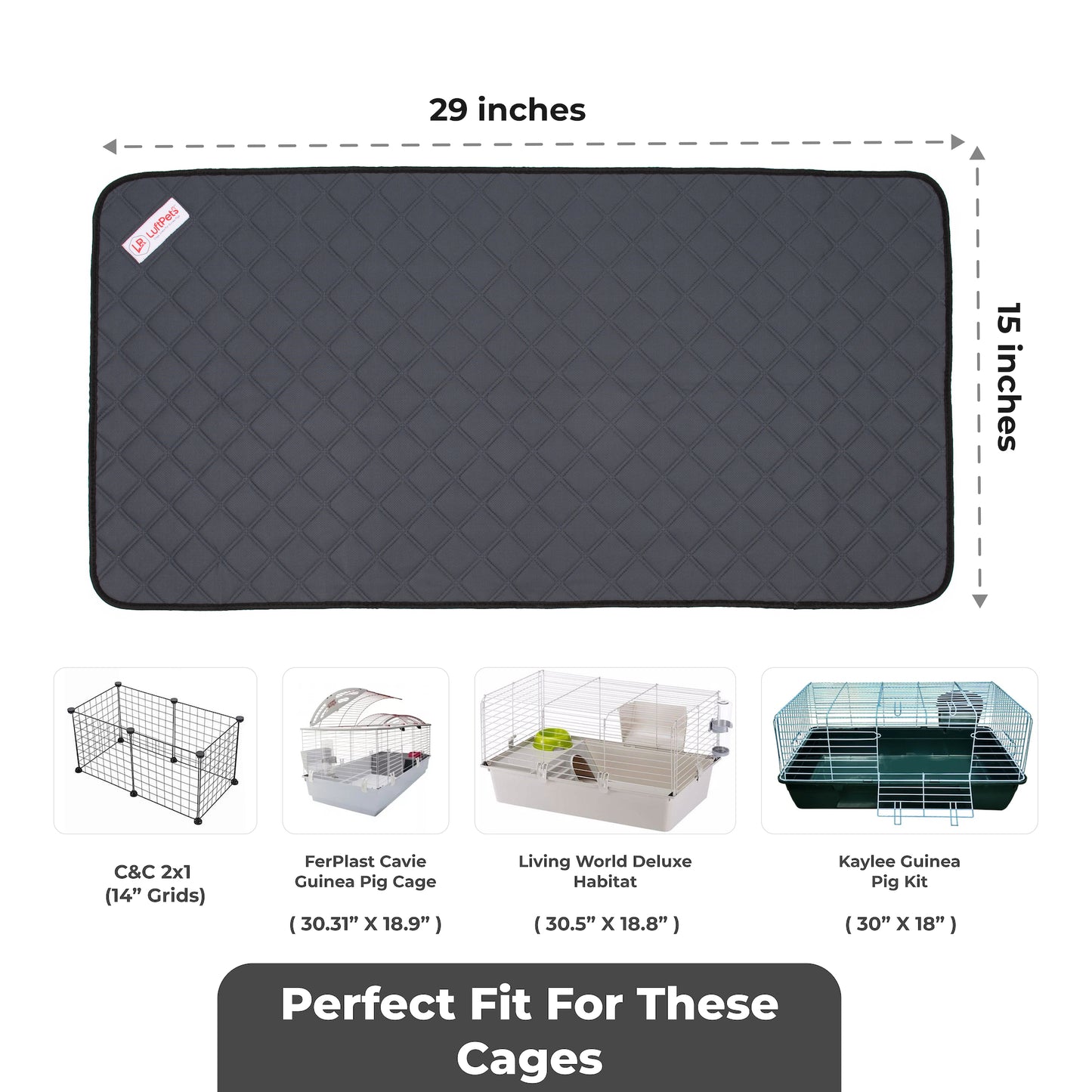 LuftPets Original C&C Cage Liners for Guinea Pigs & Rabbits: Fit for 2x4, 2x1 & 2x3 Habitats