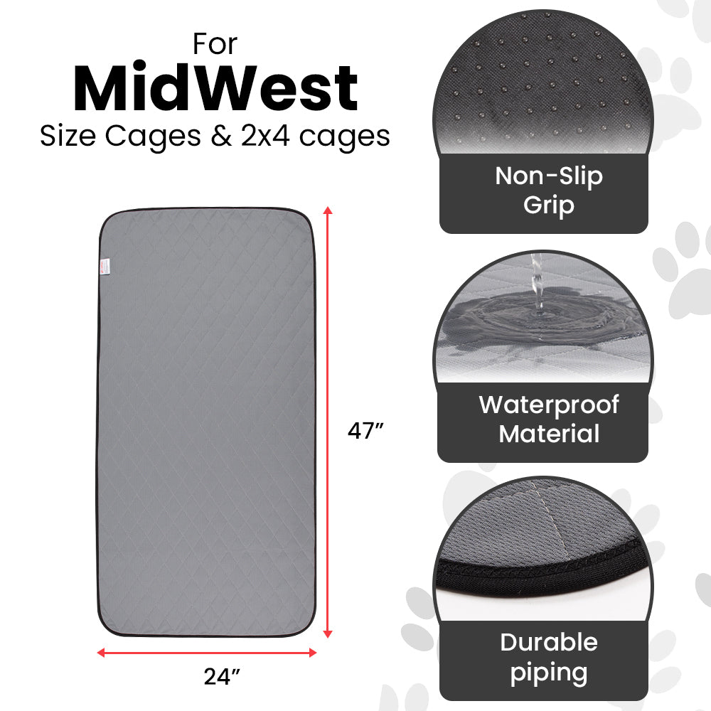 Ultra-Thick Washable Guinea Pig & Rabbit Cage Liners 24x47” - 2 Pack Midwest