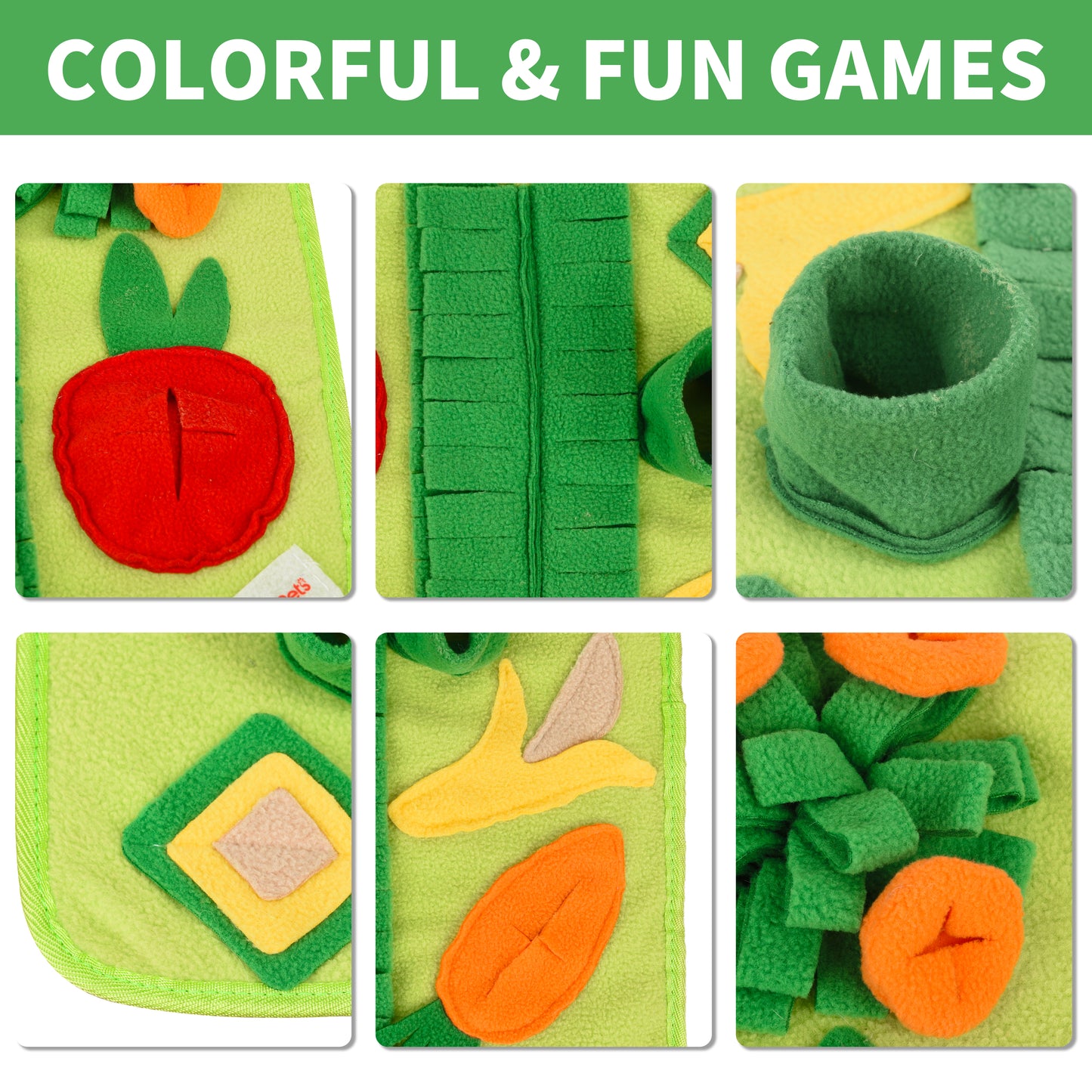 Rabbit Foraging Mat: Interactive Veggie Patch & Snuffle Mat for Bunnies & Guinea Pigs