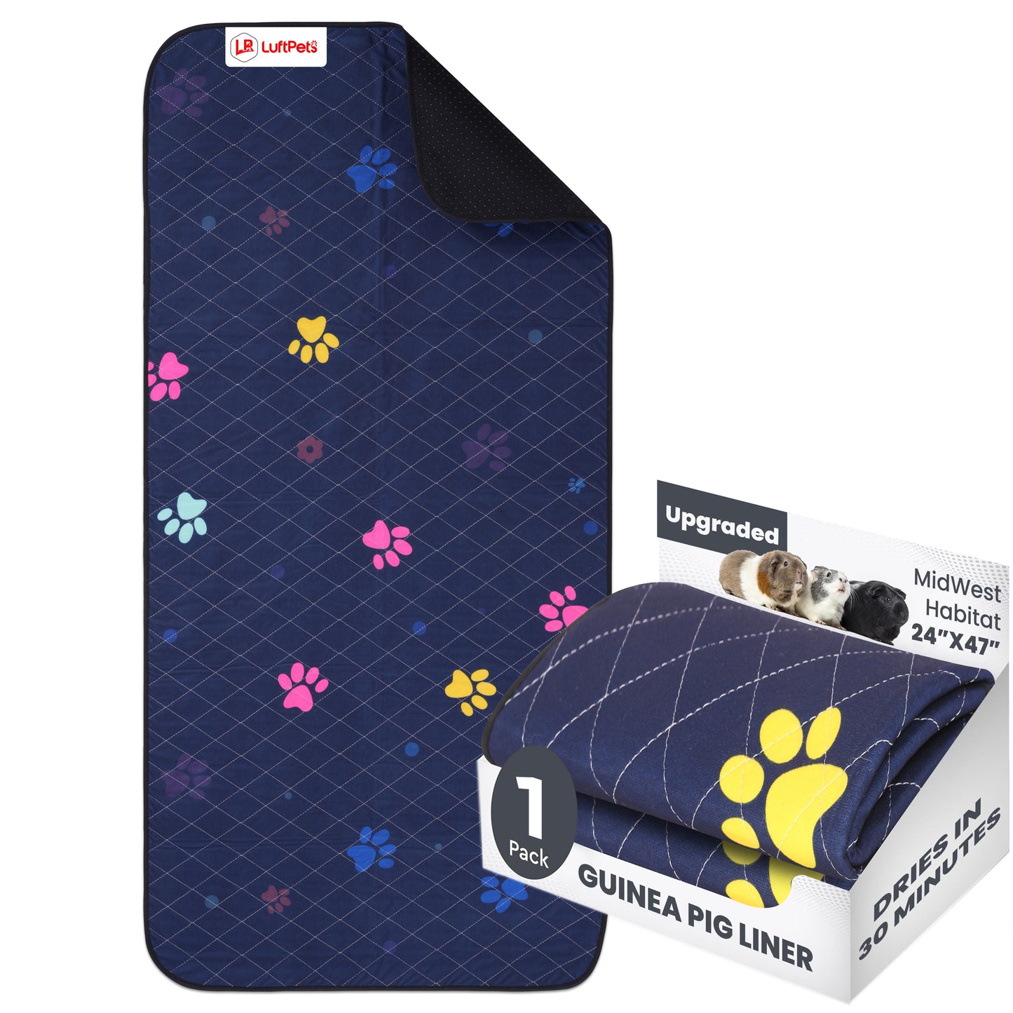 Rabbit & Guinea Pig Cage Liner for MidWest & C&C 2x4 Cages, Washable, Leakproof