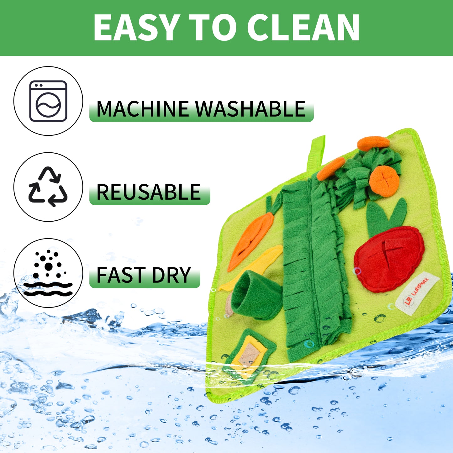 Rabbit Foraging Mat: Interactive Veggie Patch & Snuffle Mat for Bunnies & Guinea Pigs