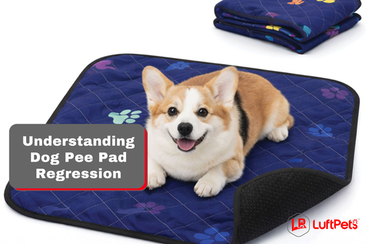 dog pee pad regression dog sitting on luftpets pad