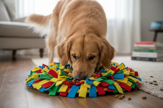 Feeding Dog Meals in Snuffle Mats