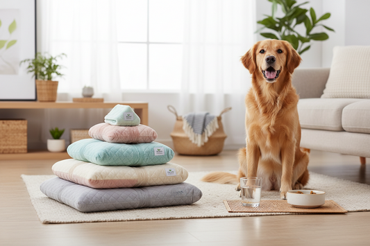 dog near washable pee pads