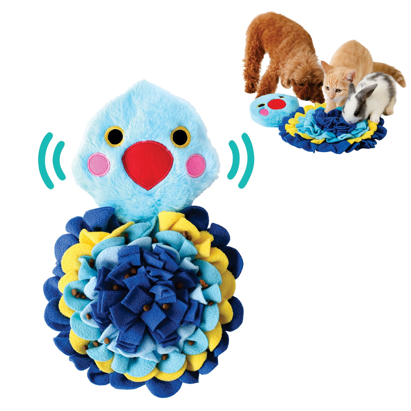 Snuffle Tweetz – Washable Sniff Toy for Dogs, Cats, Rabbits & Small Pets, Squeaky, 13"