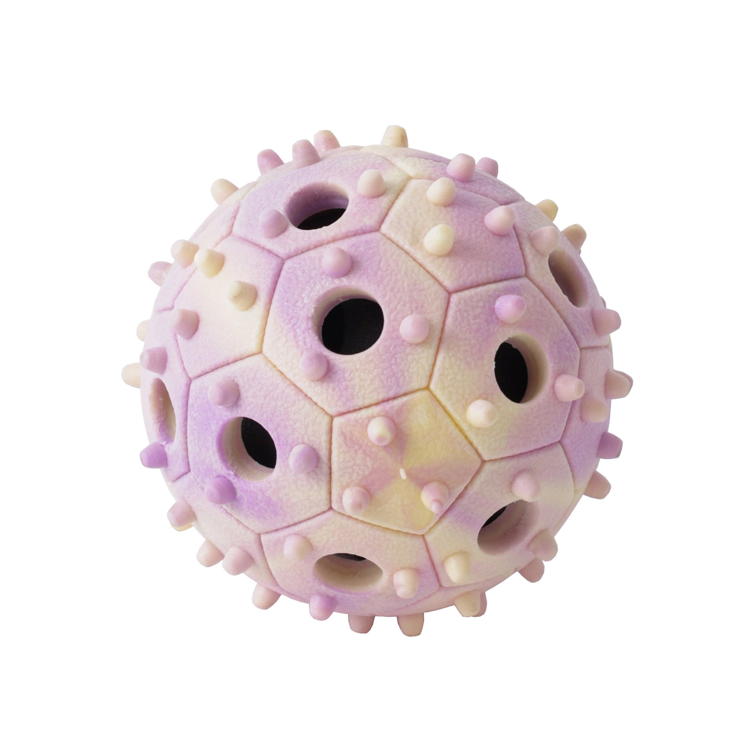 Pastel Spiked Dog Ball Toy - Chew, Fetch & Treat Dispensing Rubber Ball for Dental Health