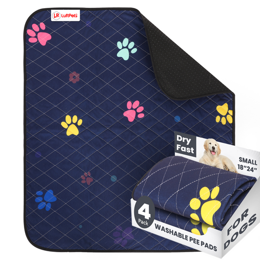 Luftpets Washable Pee Pads for Dogs - 18"x24" 4-Pack. Super Absorbent, Quick Drying