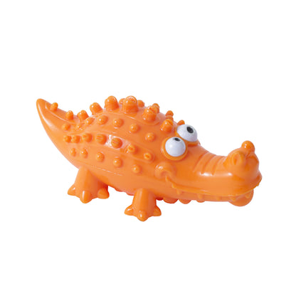 Fun Alligator Dog Chew Toy - Squeaky Rubber Alligator for Dental Health & Play