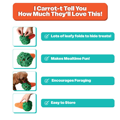Snuffle Toy Holiday Gift Set– Carrot, Popcorn & Pasta -for Dogs, Cats, Rabbits & Small Animals