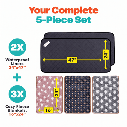 Rabbit & Guinea Pig Cage Liners for MidWest & C&C 2x4 Cages - Washable & Absorbent- Gray LUFTPETS