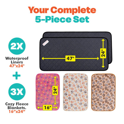 complete 5 piece set guinea pig liners