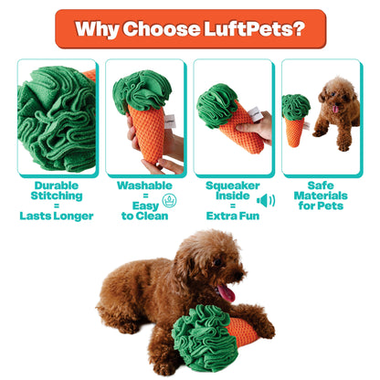 Snuffle Toy Holiday Gift Set– Carrot, Popcorn & Pasta -for Dogs, Cats, Rabbits & Small Animals