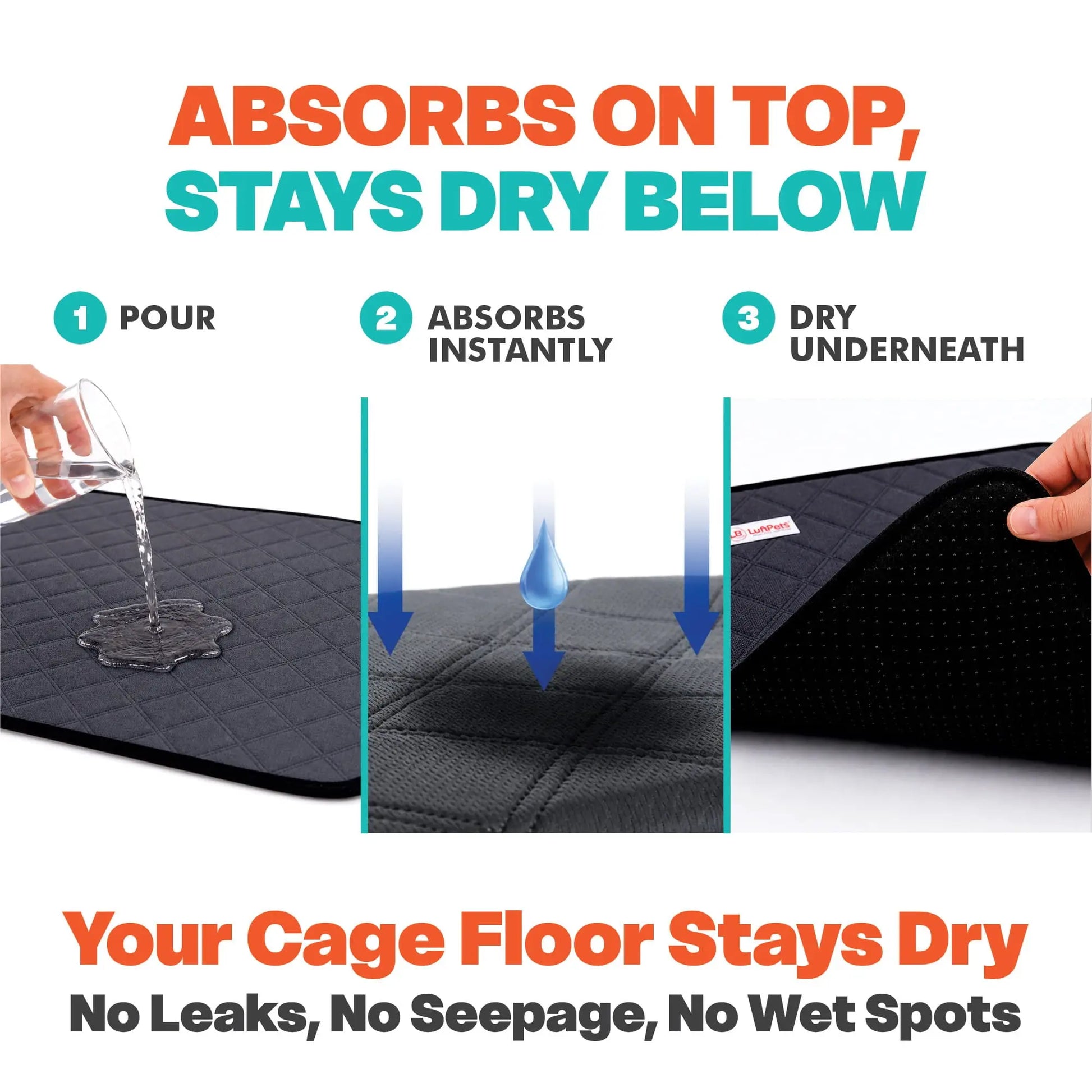 guinea pig pee pads pour water