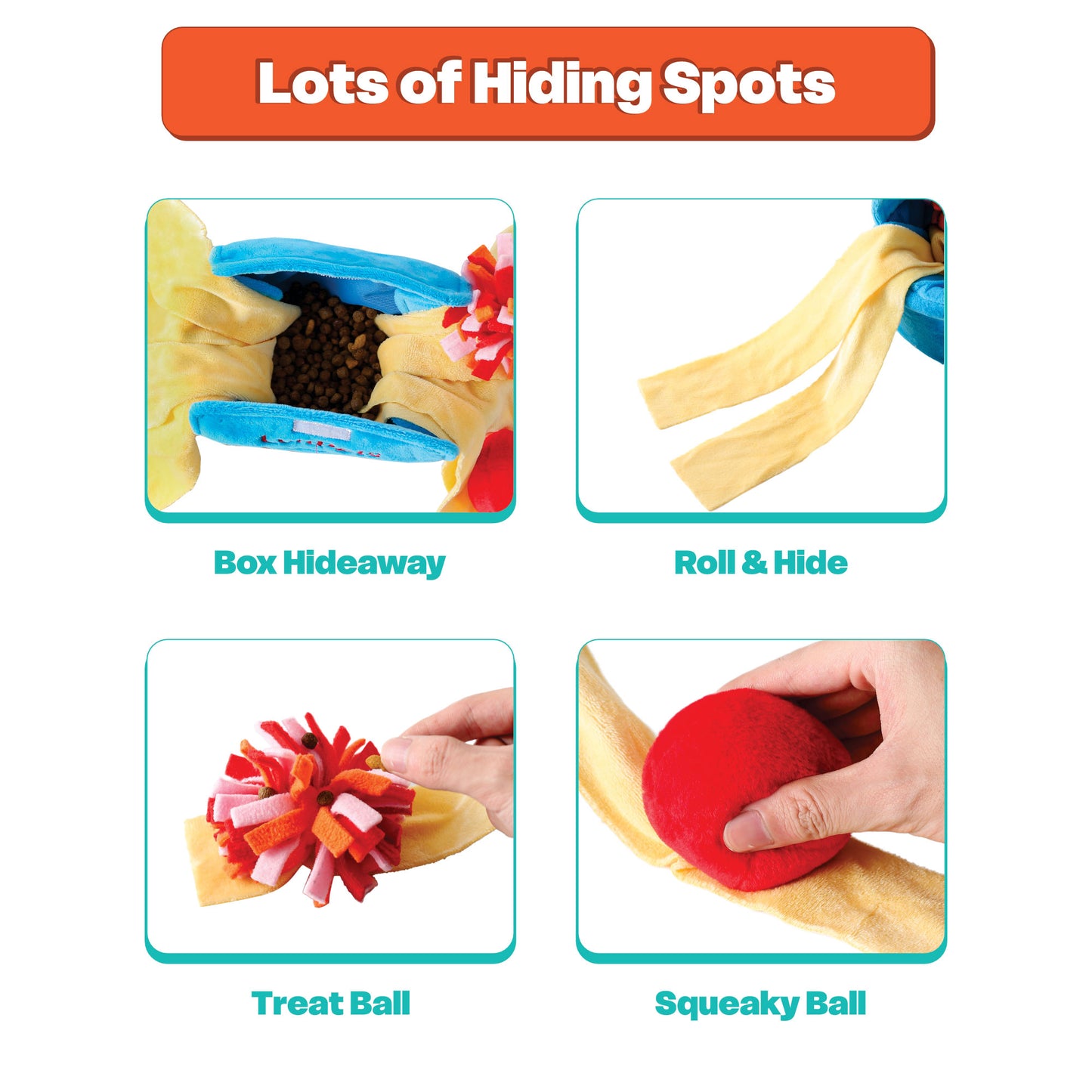 Pupio's Pasta Snuffle Toy —Crinkly & Washable Puzzle for Dogs, Cats, Rabbits, and Small Pets!
