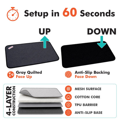 set up 60 seconds rabbit pee pads
