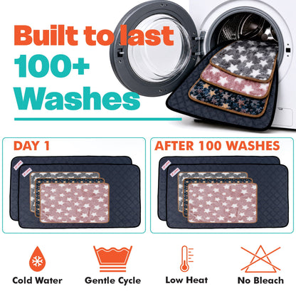 Rabbit & Guinea Pig Cage Liners for MidWest & C&C 2x4 Cages - Washable & Absorbent- Gray LUFTPETS