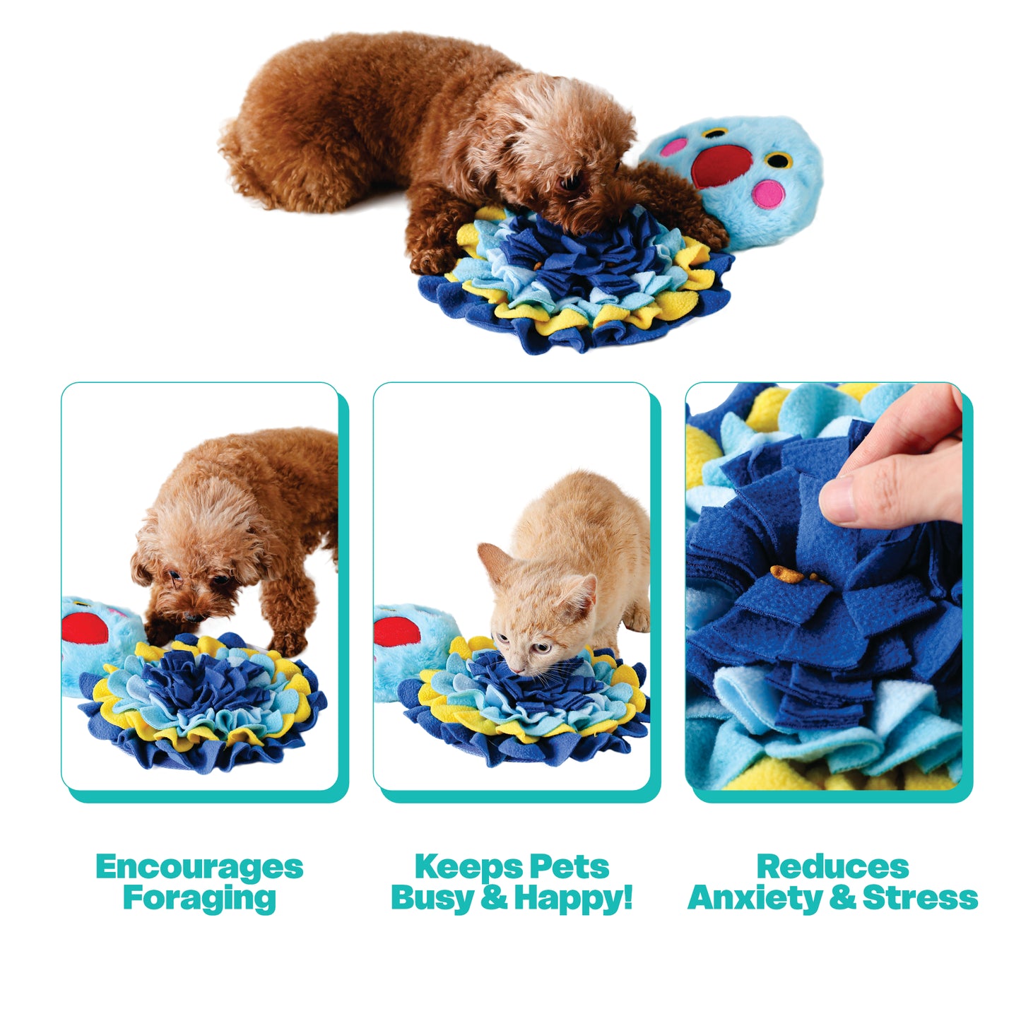 Snuffle Tweetz – Washable Sniff Toy for Dogs, Cats, Rabbits & Small Pets, Squeaky, 13"