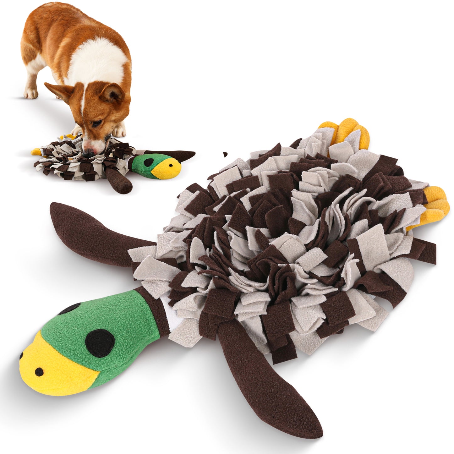 Squeaky Duck Snuffle Mat for Dogs – 2-in-1 Toy & Foraging Fun