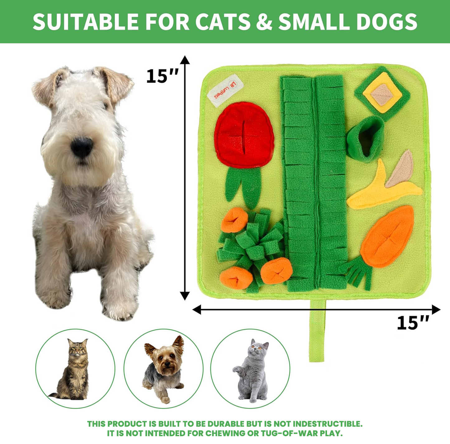 Puppy Snuffle Mat for Dogs: Green Garden Interactive Foraging Mat with Hiding Places for Mental Stimulation