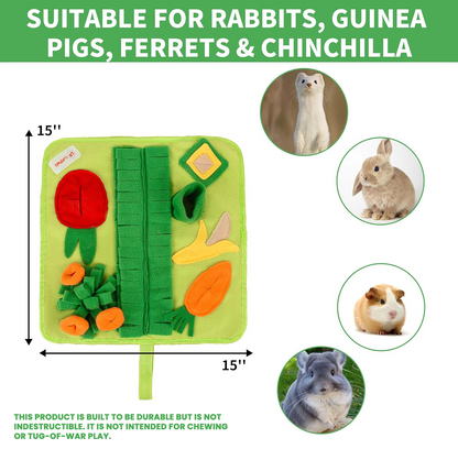 Rabbit Foraging Mat: Interactive Veggie Patch &  Snuffle Mat for Bunnies & Guinea Pigs