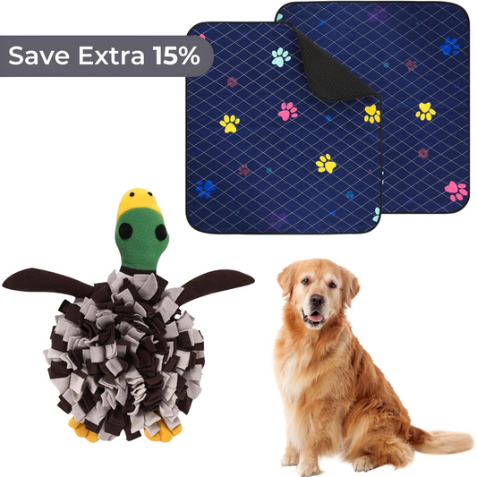 2-in-1 Duck Snuffle Mat for Dogs  & Waterproof Pee Pads Bundle