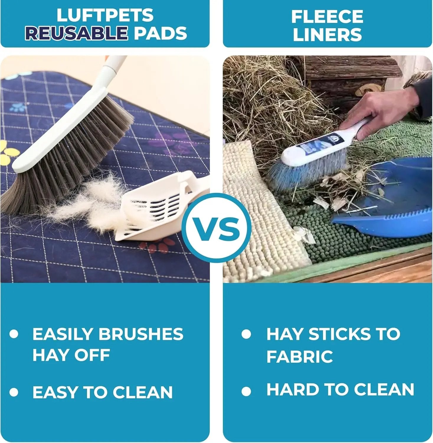 Bundle of Washable Guinea Pig Cage Liners - Includes 1-Pack of Fast-Drying, Leakproof 13"x11" Liner for Midwest Cages and 2-Pack of Soft, Absorbent 14"x4" Mats for C&C 2x4 Habitats LUFTPETS