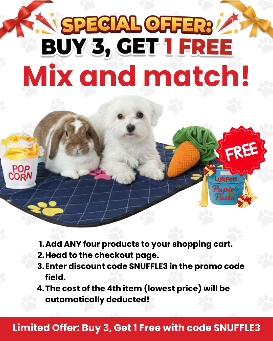 Rabbit Foraging Mat: Interactive Veggie Patch &  Snuffle Mat for Bunnies & Guinea Pigs LUFTPETS