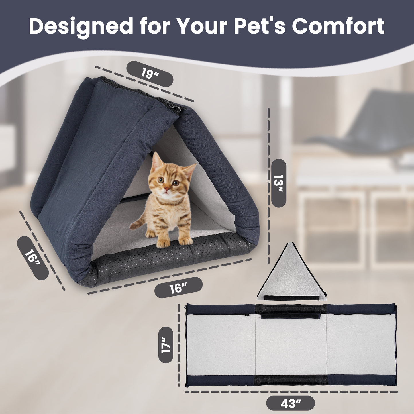 3-in-1 PetCove, Mat & Tunnel: For Rabbits & Cats