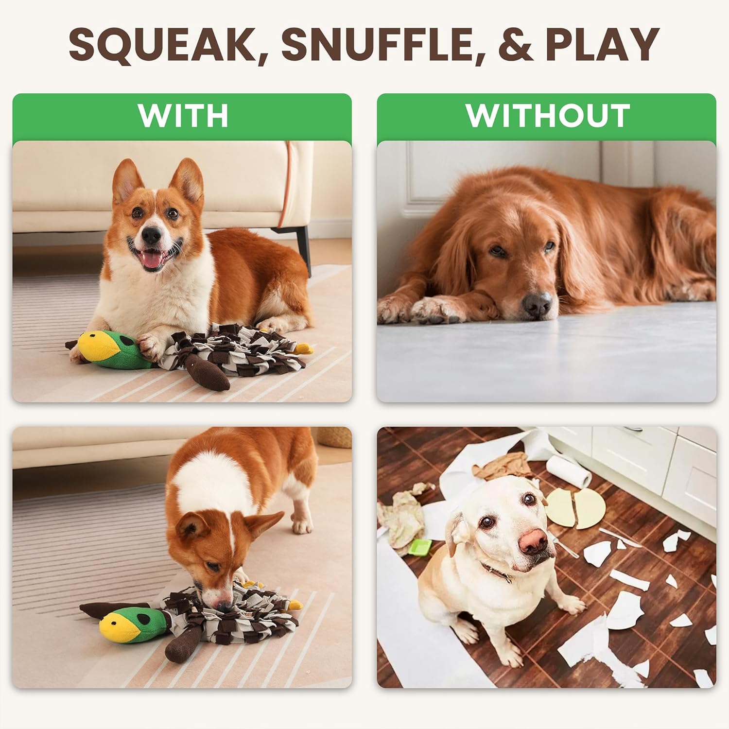 2-in-1 Duck Snuffle Mat for Dogs  & Waterproof Pee Pads Bundle