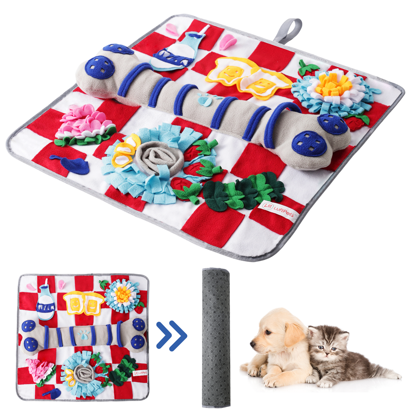 Squeaky Bone Snuffle Mat for Dogs – Interactive Foraging Fun