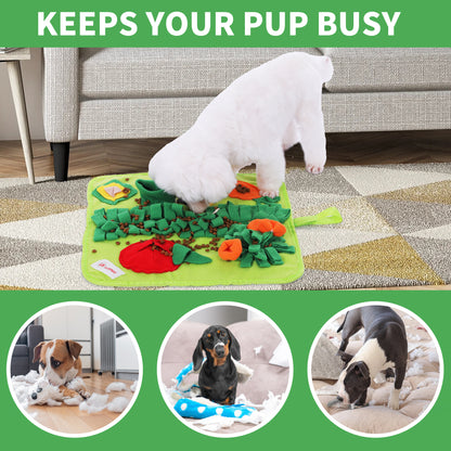 Puppy Snuffle Mat for Dogs: Green Garden Interactive Foraging Mat with Hiding Places for Mental Stimulation