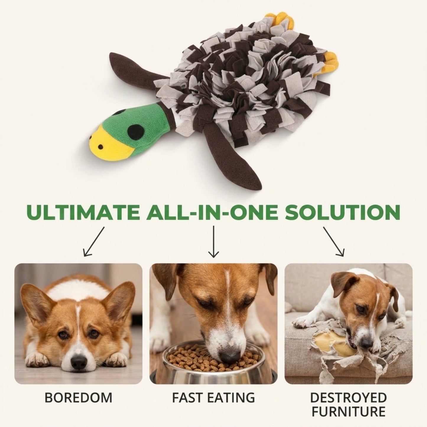 Squeaky Duck Snuffle Mat for Dogs – 2-in-1 Toy & Foraging Fun LUFTPETS