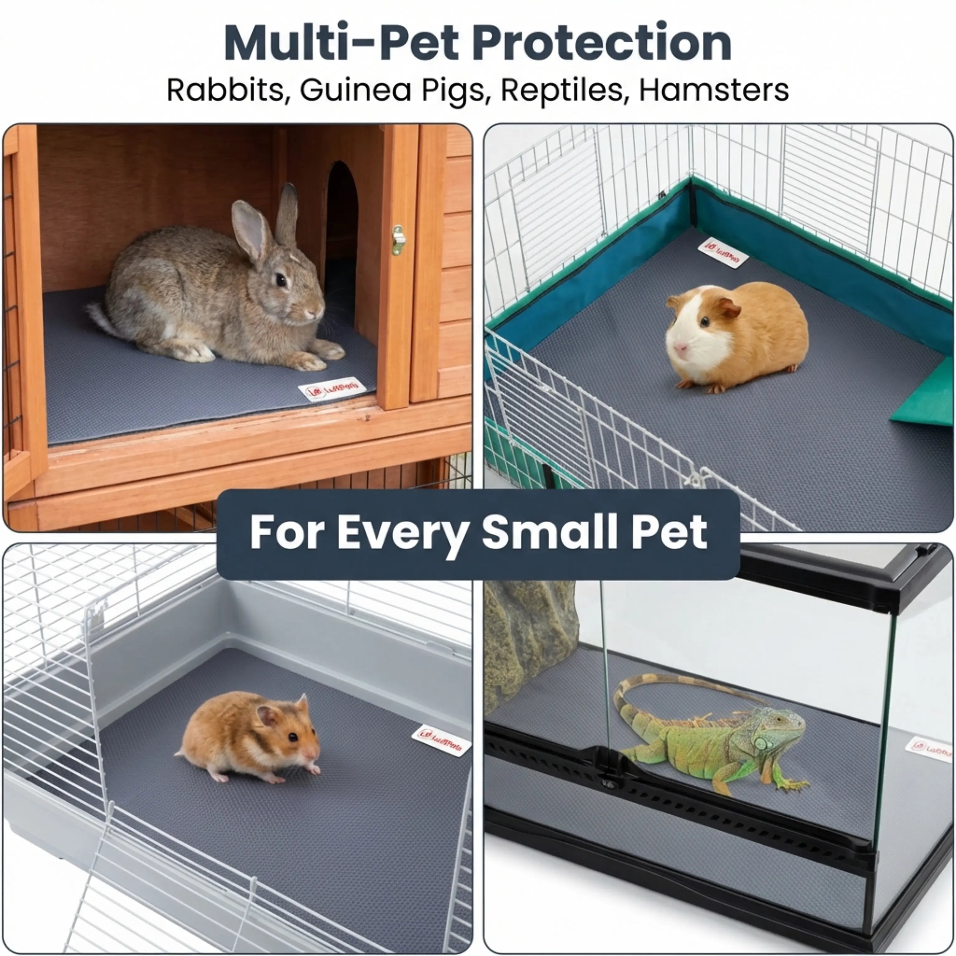Reusable EVA Guinea Pig & Rabbit Cage Liner – Waterproof, Cut-to-Size Base Mat LUFTPETS