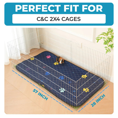 Rabbit & Guinea Pig Cage Liner for MidWest & C&C 2x4 Cages, Washable, Leakproof, Fast Dry LUFTPETS
