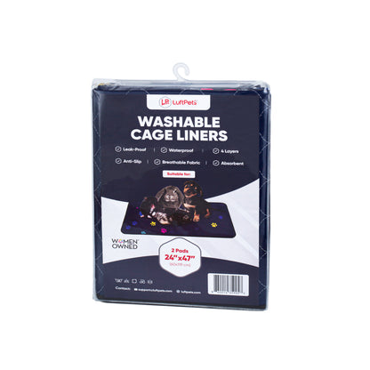 Rabbit & Guinea Pig Cage Liner for MidWest & C&C 2x4 Cages, Washable, Leakproof, Fast Dry