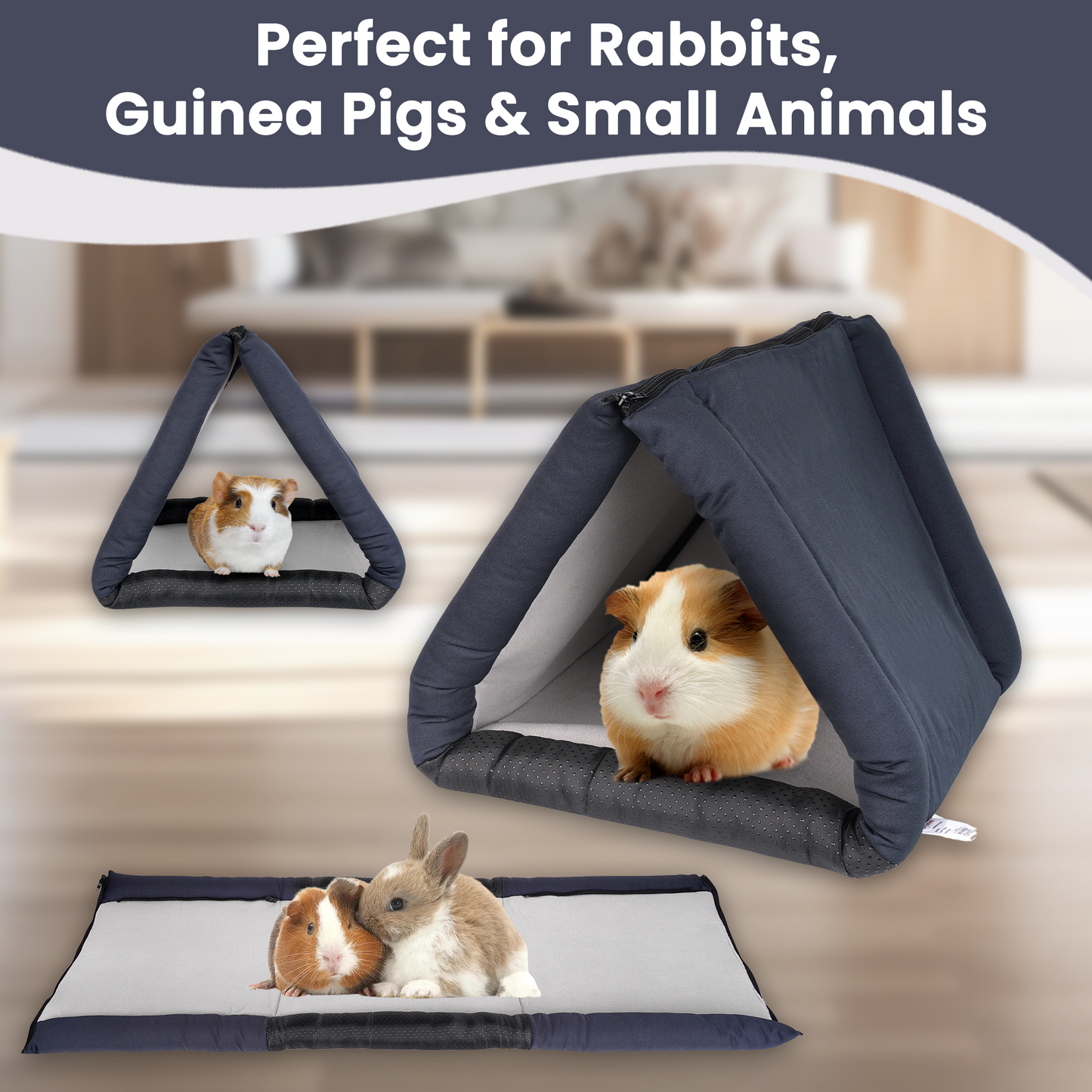 LuftPets 3-in-1: Cat Cove, Tunnel & Cozy Rabbit Bed