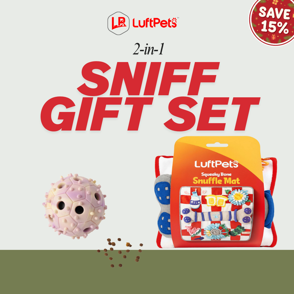 large snuffle mat for dogs red and treat dispensing ball