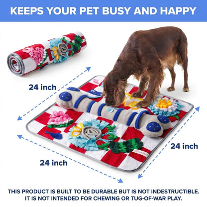 Squeaky Bone Snuffle Mat for Dogs – Interactive Foraging Fun, 24" LUFTPETS